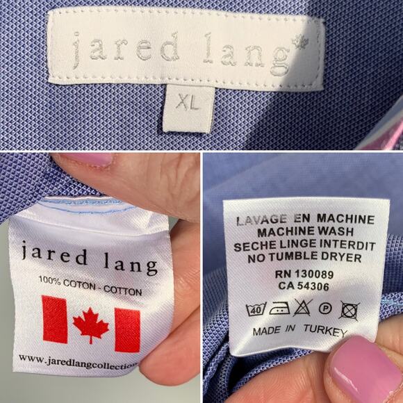 Jared Lang Men's Striped Contrast Cuff Dress Shirt Size XL - Picture 10 of 11